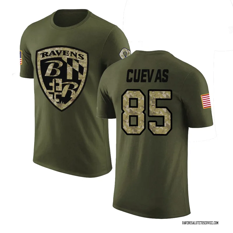 Men's Josh Cuevas Baltimore Ravens Legend Olive Salute to Service T-Shirt