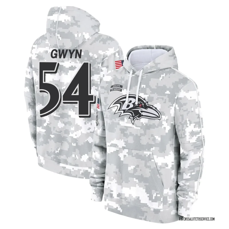 Men's Jovaughn Gwyn Baltimore Ravens Camo Arctic 2024 Salute to Service Club Fleece Pullover Hoodie