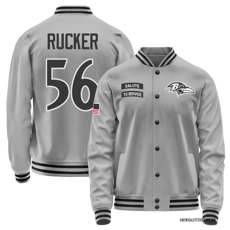 Men's Kaimon Rucker Baltimore Ravens Gray Salute to Service Performance Jacket