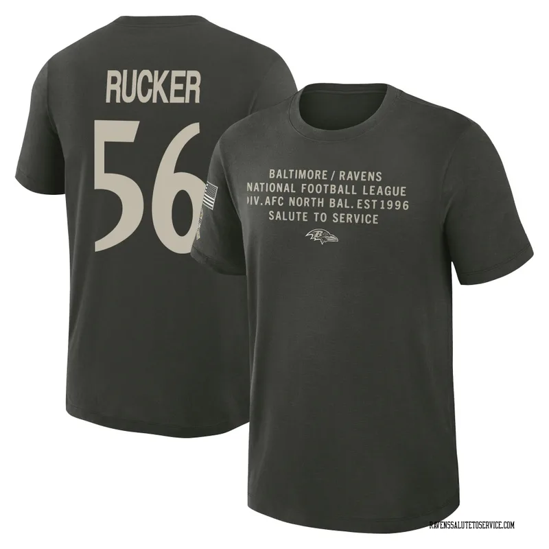Men's Kaimon Rucker Baltimore Ravens Green Dark/ 2025 Salute to Service Sideline Slub T-Shirt
