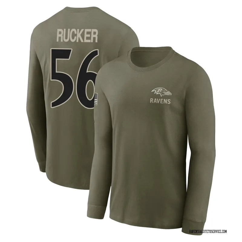 Men's Kaimon Rucker Baltimore Ravens Olive 2025 Salute to Service Sideline Long Sleeve T-Shirt