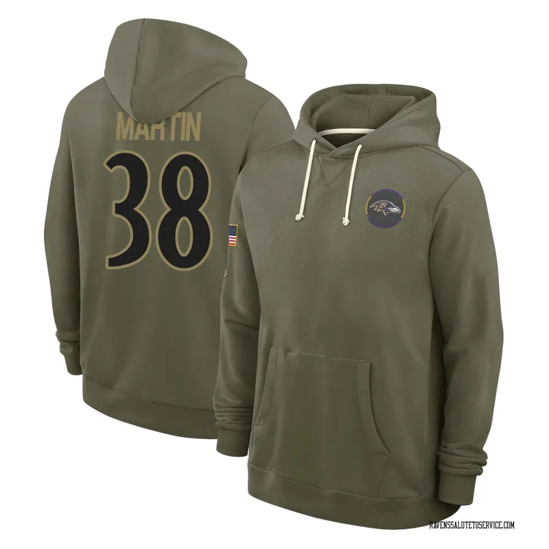 Men's Keyon Martin Baltimore Ravens Olive 2025 Salute to Service Hoodie