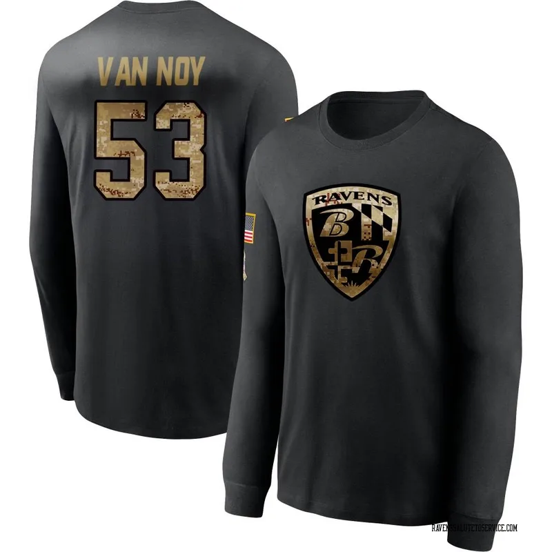 Men's Kyle Van Noy Baltimore Ravens Black 2020 Salute To Service Sideline Performance Long Sleeve T-Shirt