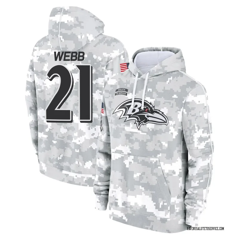 Men's Lardarius Webb Baltimore Ravens Camo Arctic 2024 Salute to Service Club Fleece Pullover Hoodie