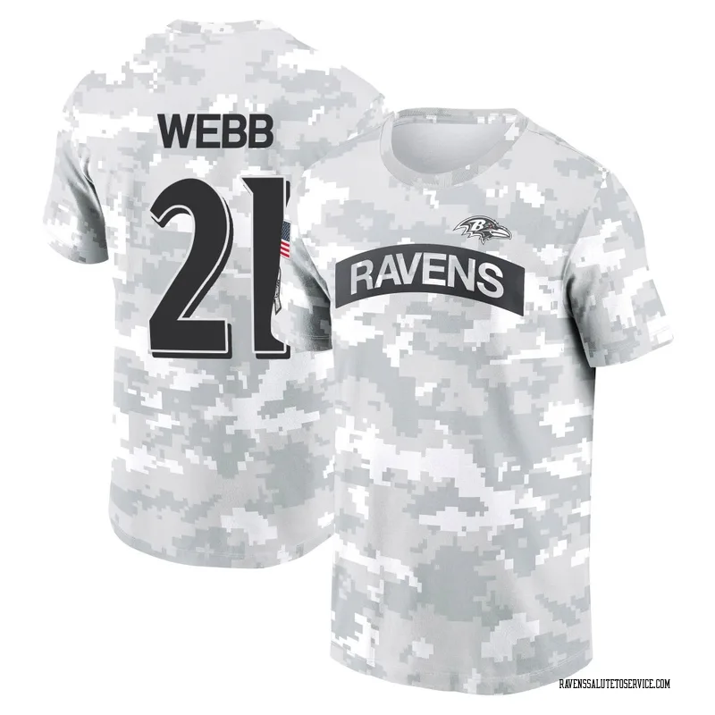 Men's Lardarius Webb Baltimore Ravens Camo Arctic 2024 Salute to Service Performance T-Shirt