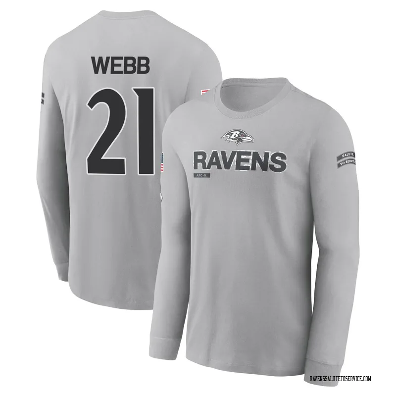 Men's Lardarius Webb Baltimore Ravens Gray 2024 Salute to Service Long Sleeve T-Shirt