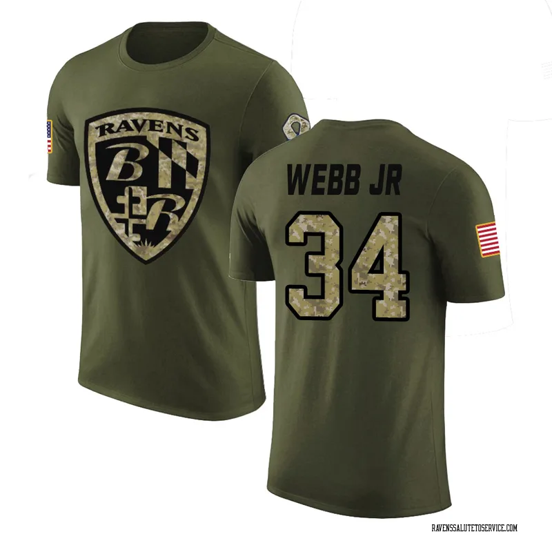 Men's Lardarius Webb Jr. Baltimore Ravens Legend Olive Salute to Service T-Shirt