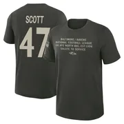 Men's Lucas Scott Baltimore Ravens Green Dark/ 2025 Salute to Service Sideline Slub T-Shirt
