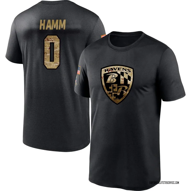 Men's Malik Hamm Baltimore Ravens Black 2020 Salute To Service Performance T-Shirt