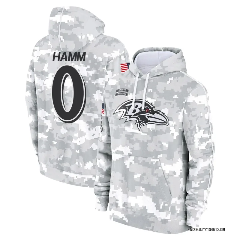 Men's Malik Hamm Baltimore Ravens Camo Arctic 2024 Salute to Service Club Fleece Pullover Hoodie