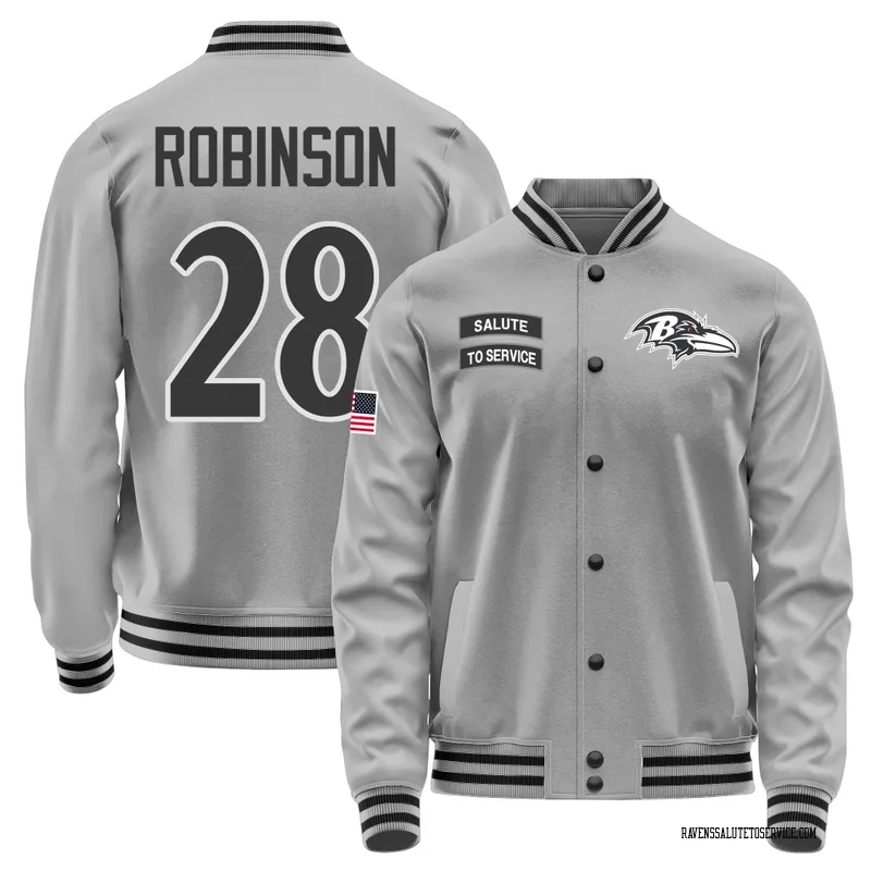 Men's Marquise Robinson Baltimore Ravens Gray Salute to Service Performance Jacket