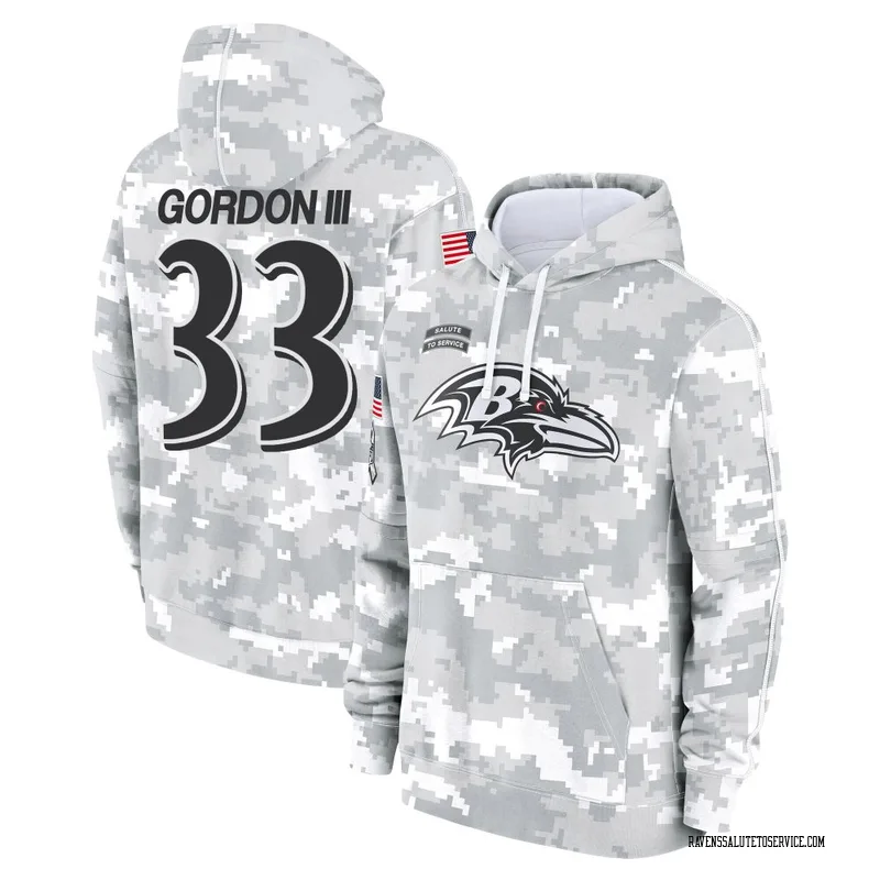 Men's Melvin Gordon III Baltimore Ravens Camo Arctic 2024 Salute to Service Club Fleece Pullover Hoodie