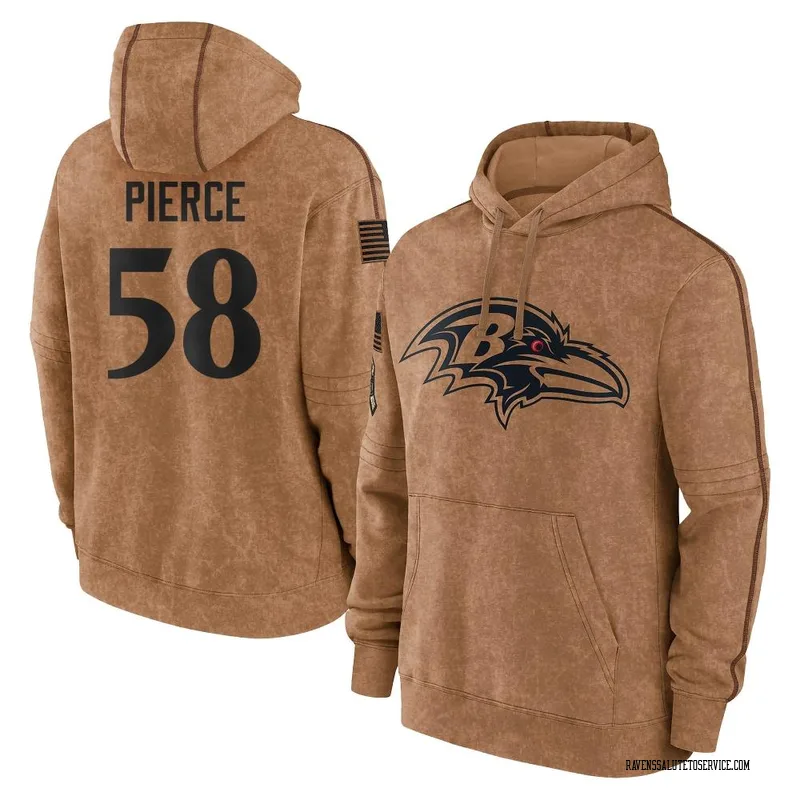 Men's Michael Pierce Baltimore Ravens Brown 2023 Salute To Service Club Pullover Hoodie