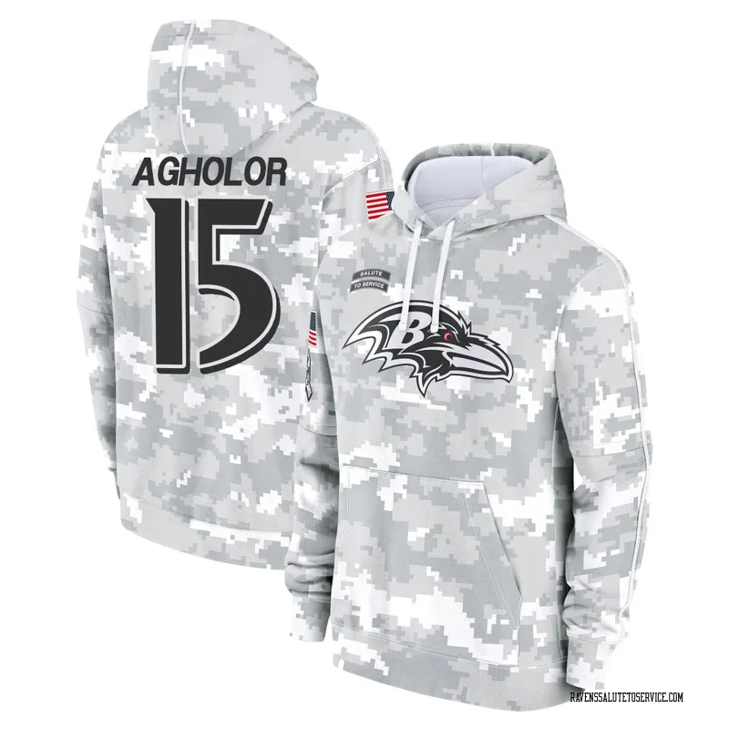 Men's Nelson Agholor Baltimore Ravens Camo Arctic 2024 Salute to Service Club Fleece Pullover Hoodie