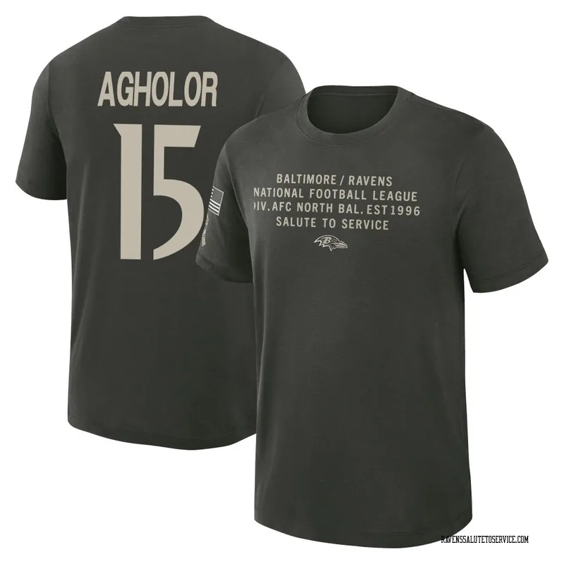 Men's Nelson Agholor Baltimore Ravens Green Dark/ 2025 Salute to Service Sideline Slub T-Shirt