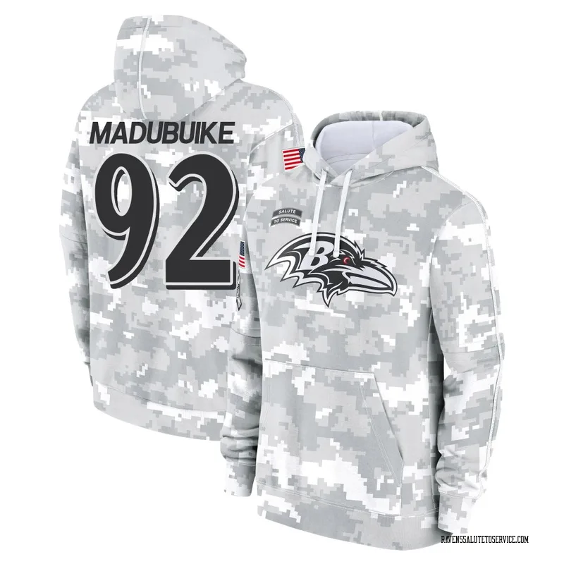 Men's Nnamdi Madubuike Baltimore Ravens Camo Arctic 2024 Salute to Service Club Fleece Pullover Hoodie