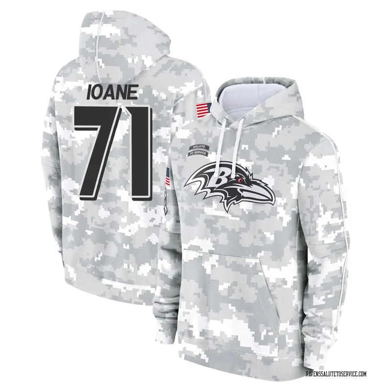 Men's Olaivavega Ioane Baltimore Ravens Camo Arctic 2024 Salute to Service Club Fleece Pullover Hoodie