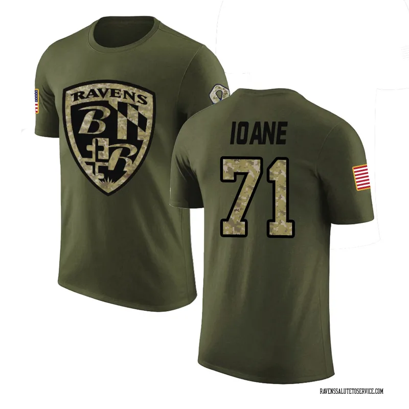 Men's Olaivavega Ioane Baltimore Ravens Legend Olive Salute to Service T-Shirt