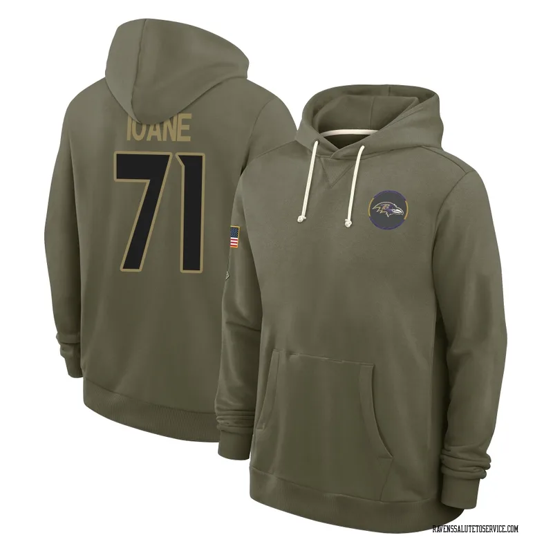 Men's Olaivavega Ioane Baltimore Ravens Olive 2025 Salute to Service Hoodie