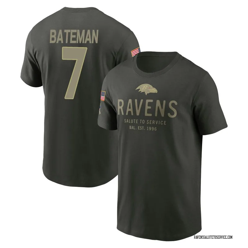 Men's Rashod Bateman Baltimore Ravens Green Forest/ 2025 Salute to Service Sideline Primary Edge T-Shirt