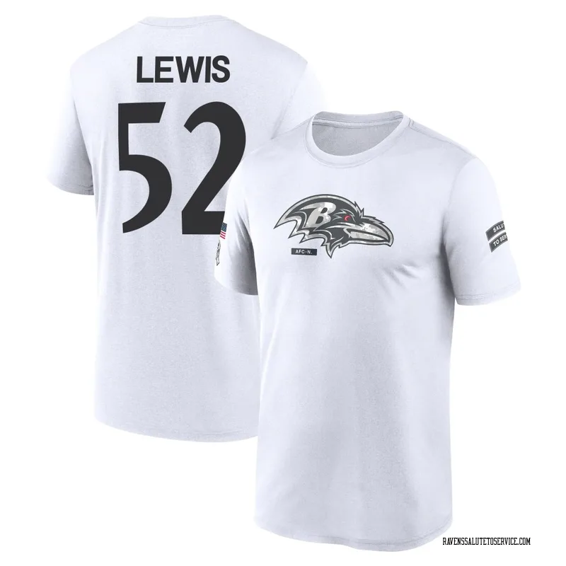 Men's Ray Lewis Baltimore Ravens Legend White 2024 Salute to Service Performance T-Shirt