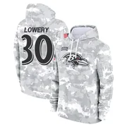 Men's Reuben Lowery Baltimore Ravens Camo Arctic 2024 Salute to Service Club Fleece Pullover Hoodie