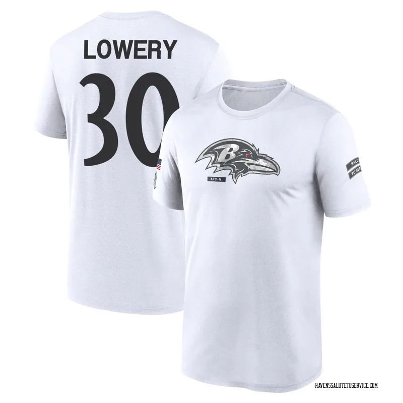 Men's Reuben Lowery Baltimore Ravens Legend White 2024 Salute to Service Performance T-Shirt
