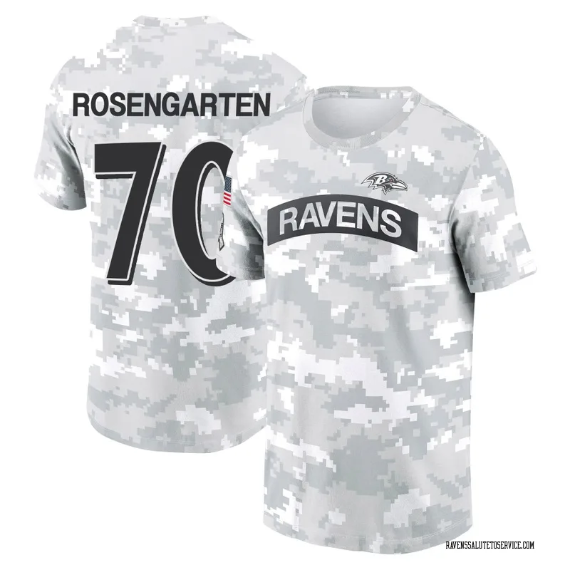 Men's Roger Rosengarten Baltimore Ravens Camo Arctic 2024 Salute to Service Performance T-Shirt