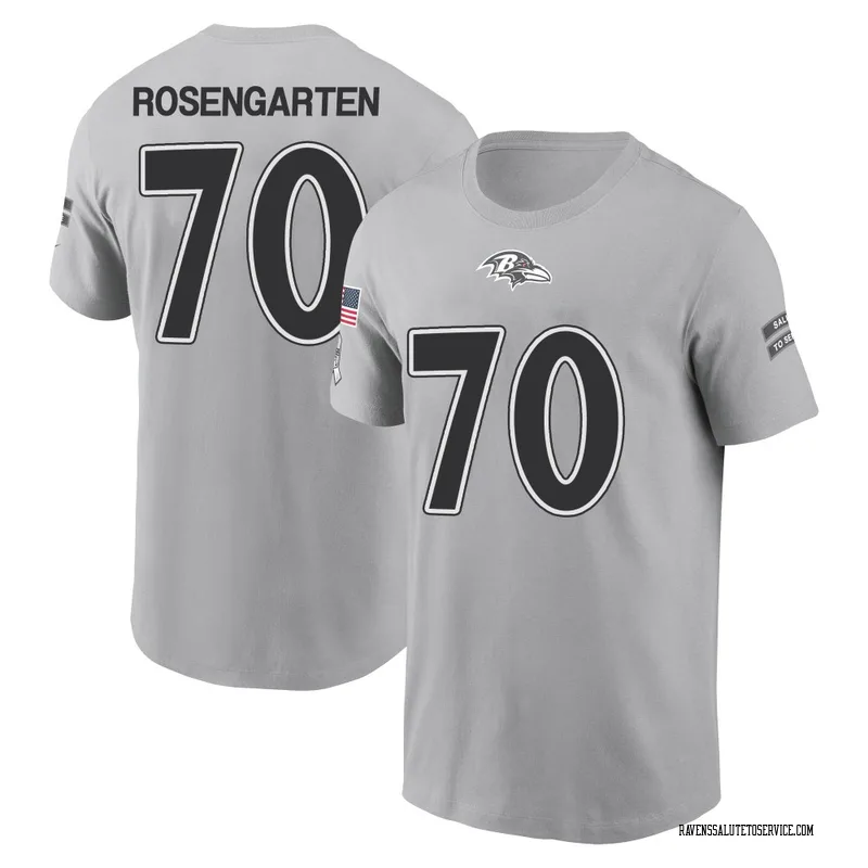 Men's Roger Rosengarten Baltimore Ravens Gray 2024 Salute to Service Name & Number T-Shirt