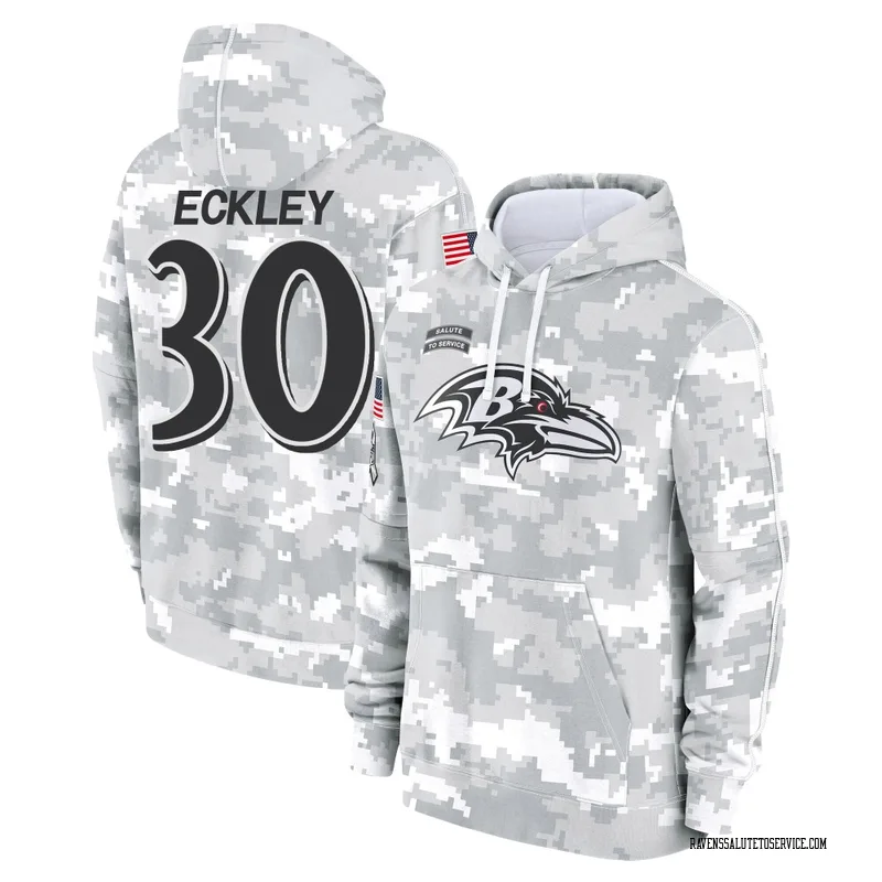 Men's Ryan Eckley Baltimore Ravens Camo Arctic 2024 Salute to Service Club Fleece Pullover Hoodie