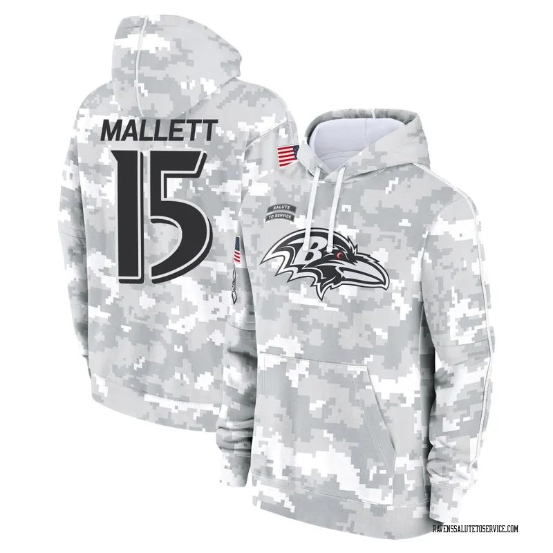 Men's Ryan Mallett Baltimore Ravens Camo Arctic 2024 Salute to Service Club Fleece Pullover Hoodie