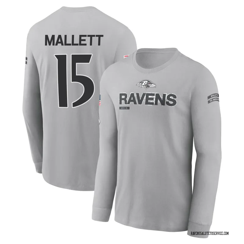 Men's Ryan Mallett Baltimore Ravens Gray 2024 Salute to Service Long Sleeve T-Shirt