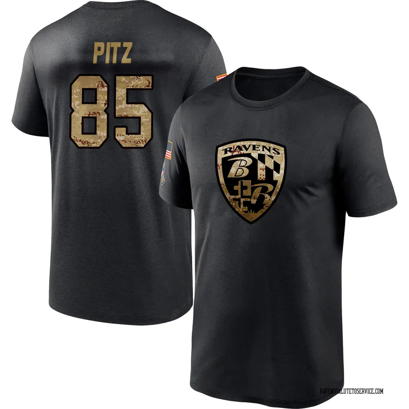 Men's Sam Pitz Baltimore Ravens Black 2020 Salute To Service Performance T-Shirt