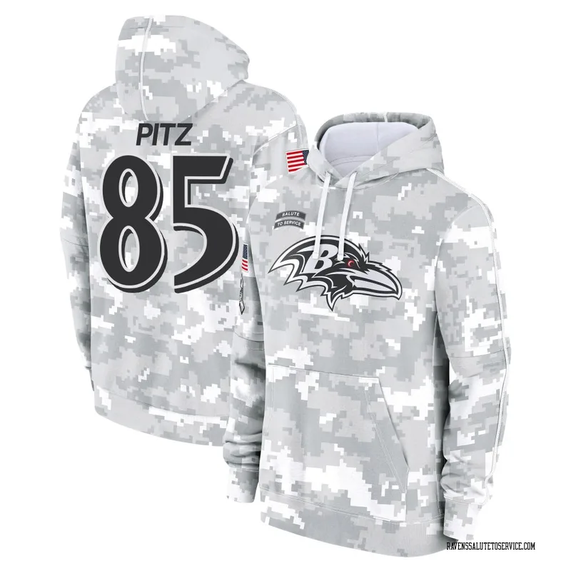 Men's Sam Pitz Baltimore Ravens Camo Arctic 2024 Salute to Service Club Fleece Pullover Hoodie