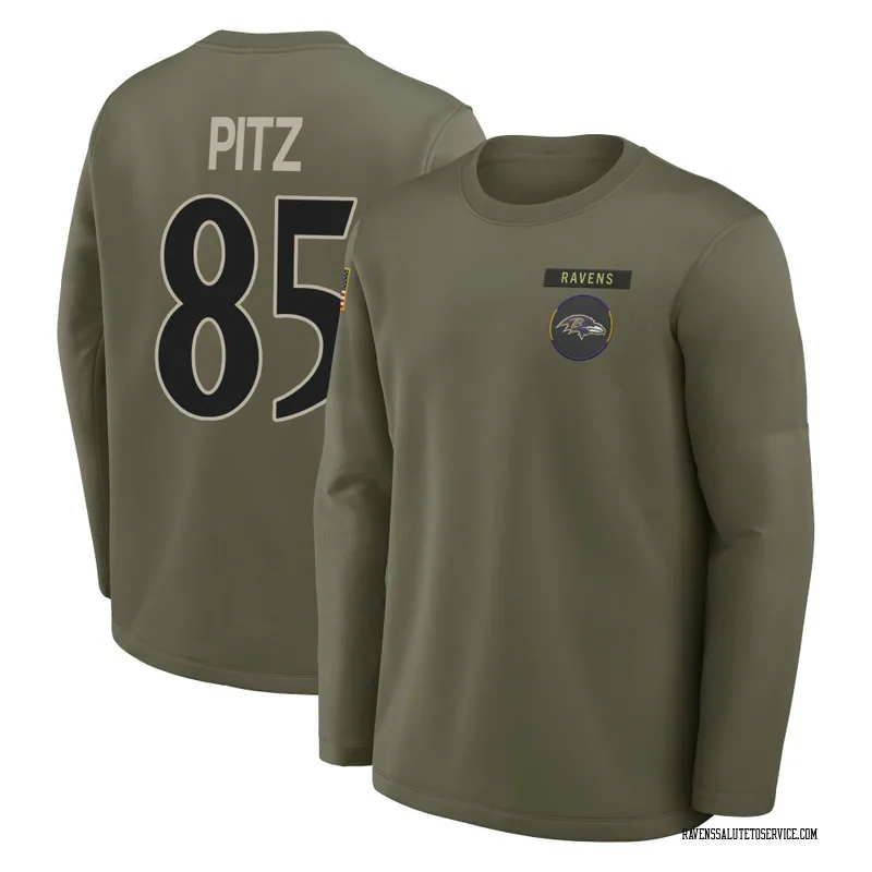 Men's Sam Pitz Baltimore Ravens Olive 2025 Salute to Service Sideline Coaches Long Sleeve T-Shirt