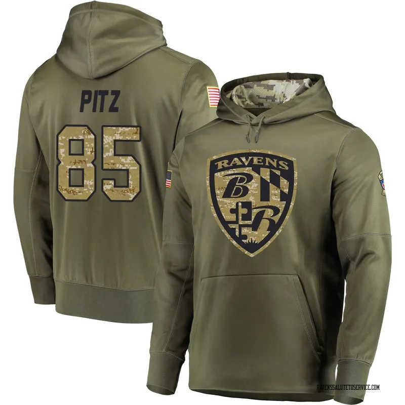Men's Sam Pitz Baltimore Ravens Olive Salute to Service Pullover Hoodie