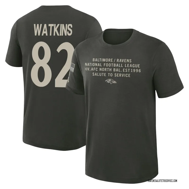 Men's Sammy Watkins Baltimore Ravens Green Dark/ 2025 Salute to Service Sideline Slub T-Shirt