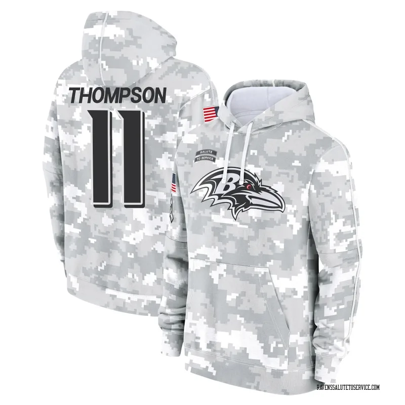 Men's Skylar Thompson Baltimore Ravens Camo Arctic 2024 Salute to Service Club Fleece Pullover Hoodie