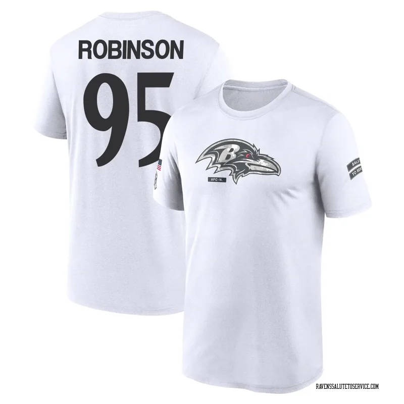 Men's Tavius Robinson Baltimore Ravens Legend White 2024 Salute to Service Performance T-Shirt