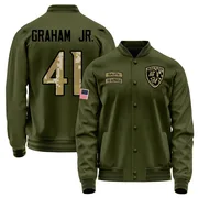 Men's Thomas Graham Jr. Baltimore Ravens Olive Salute to Service Sideline Performance Jacket