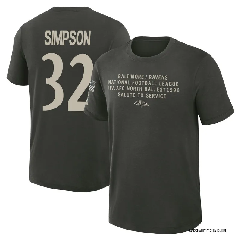Men's Trenton Simpson Baltimore Ravens Green Dark/ 2025 Salute to Service Sideline Slub T-Shirt