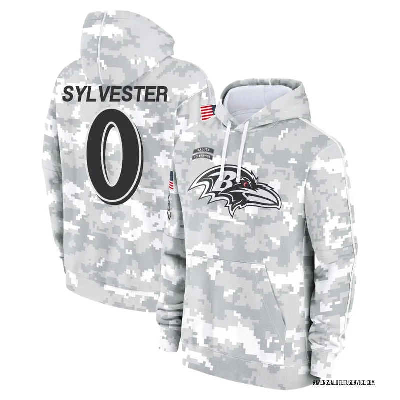 Men's Trevonte Sylvester Baltimore Ravens Camo Arctic 2024 Salute to Service Club Fleece Pullover Hoodie