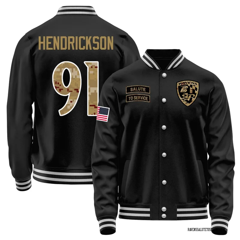 Men's Trey Hendrickson Baltimore Ravens Black Salute to Service Sideline Performance Jacket