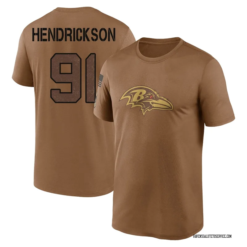 Men's Trey Hendrickson Baltimore Ravens Legend Brown 2023 Salute To Service Performance T-Shirt