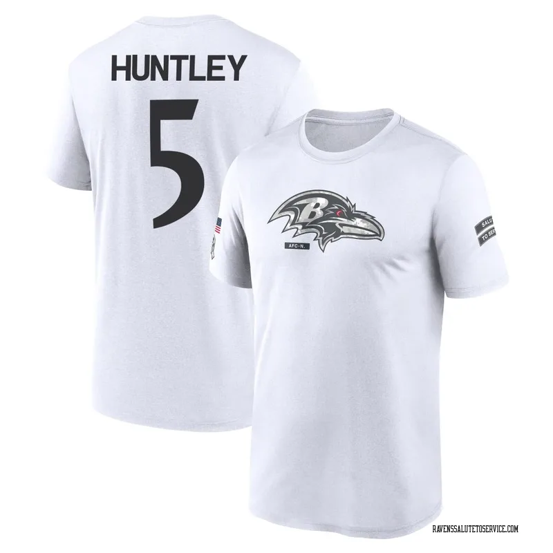 Men's Tyler Huntley Baltimore Ravens Legend White 2024 Salute to Service Performance T-Shirt