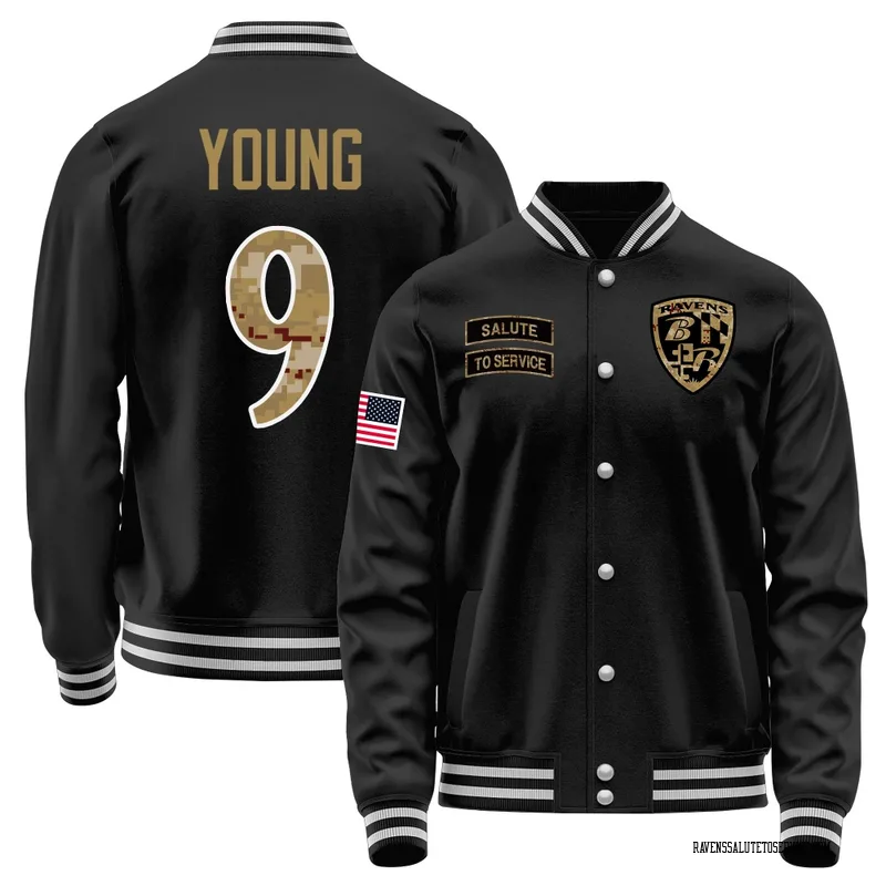 Men's Zion Young Baltimore Ravens Black Salute to Service Sideline Performance Jacket