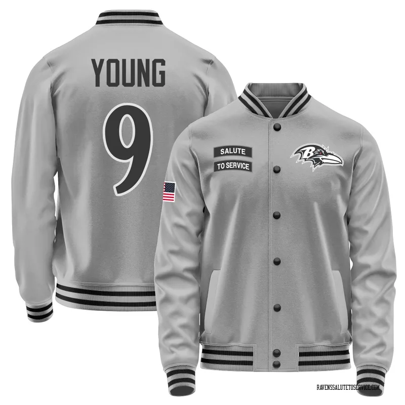 Men's Zion Young Baltimore Ravens Gray Salute to Service Performance Jacket
