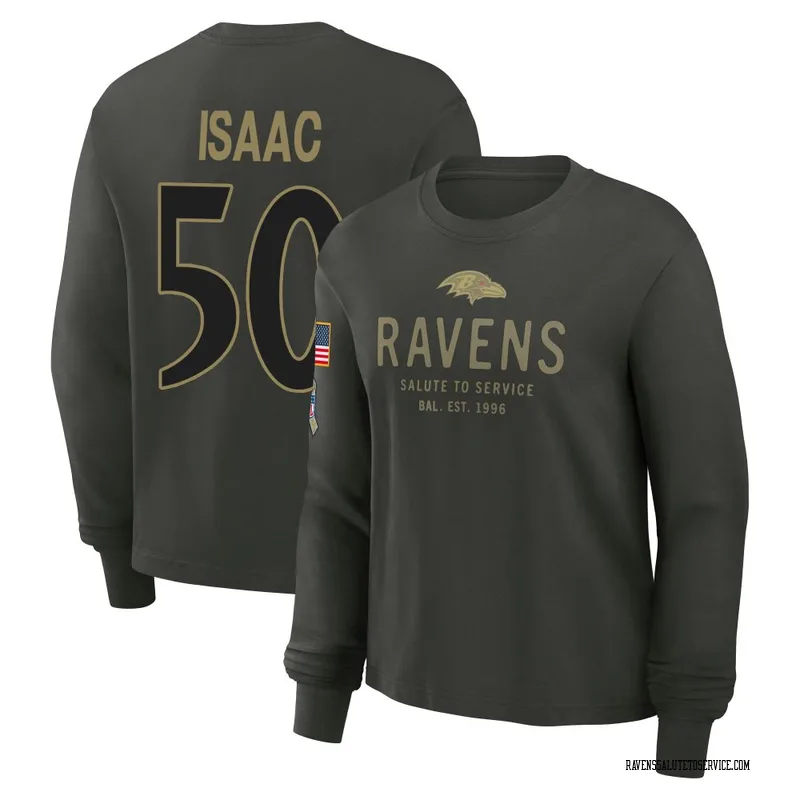 Women's Adisa Isaac Baltimore Ravens Green Dark/ 2025 Salute to Service Sideline Long Sleeve T-Shirt