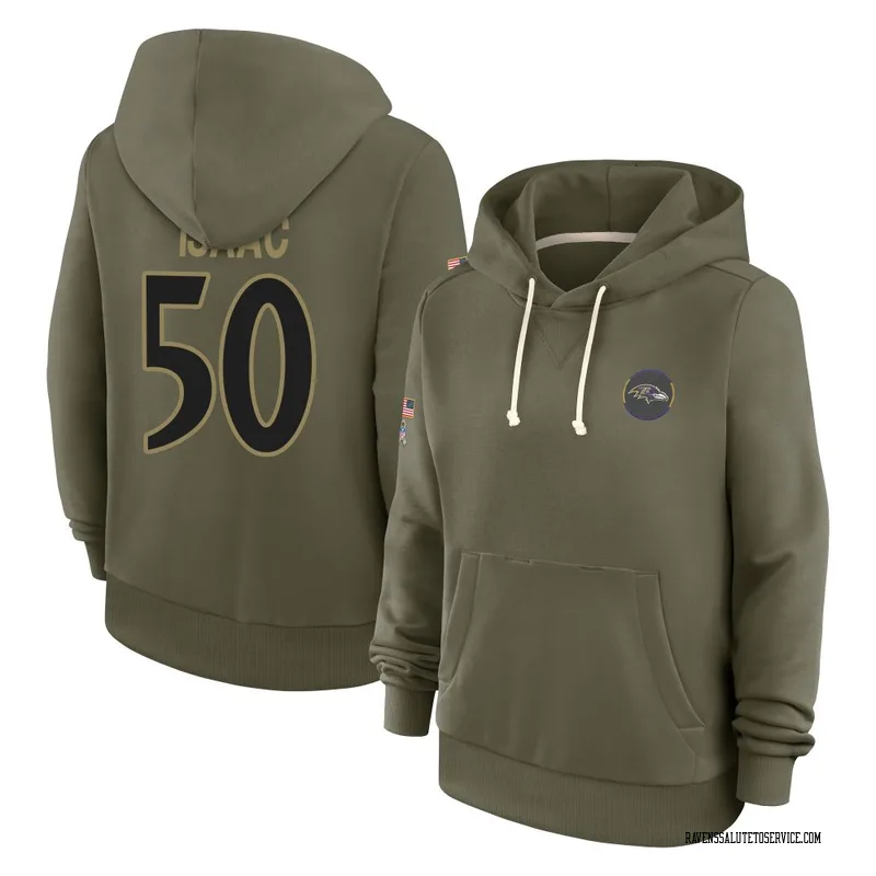 Women's Adisa Isaac Baltimore Ravens Olive 2025 Salute to Service Hoodie