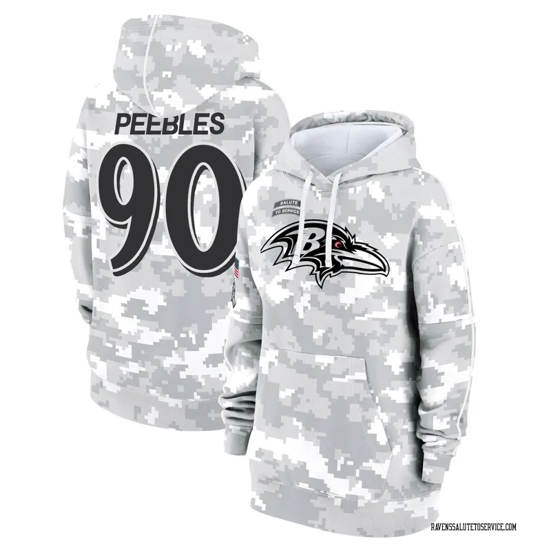 Women's Aeneas Peebles Baltimore Ravens Camo Arctic 2024 Salute to Service Club Fleece Pullover Hoodie